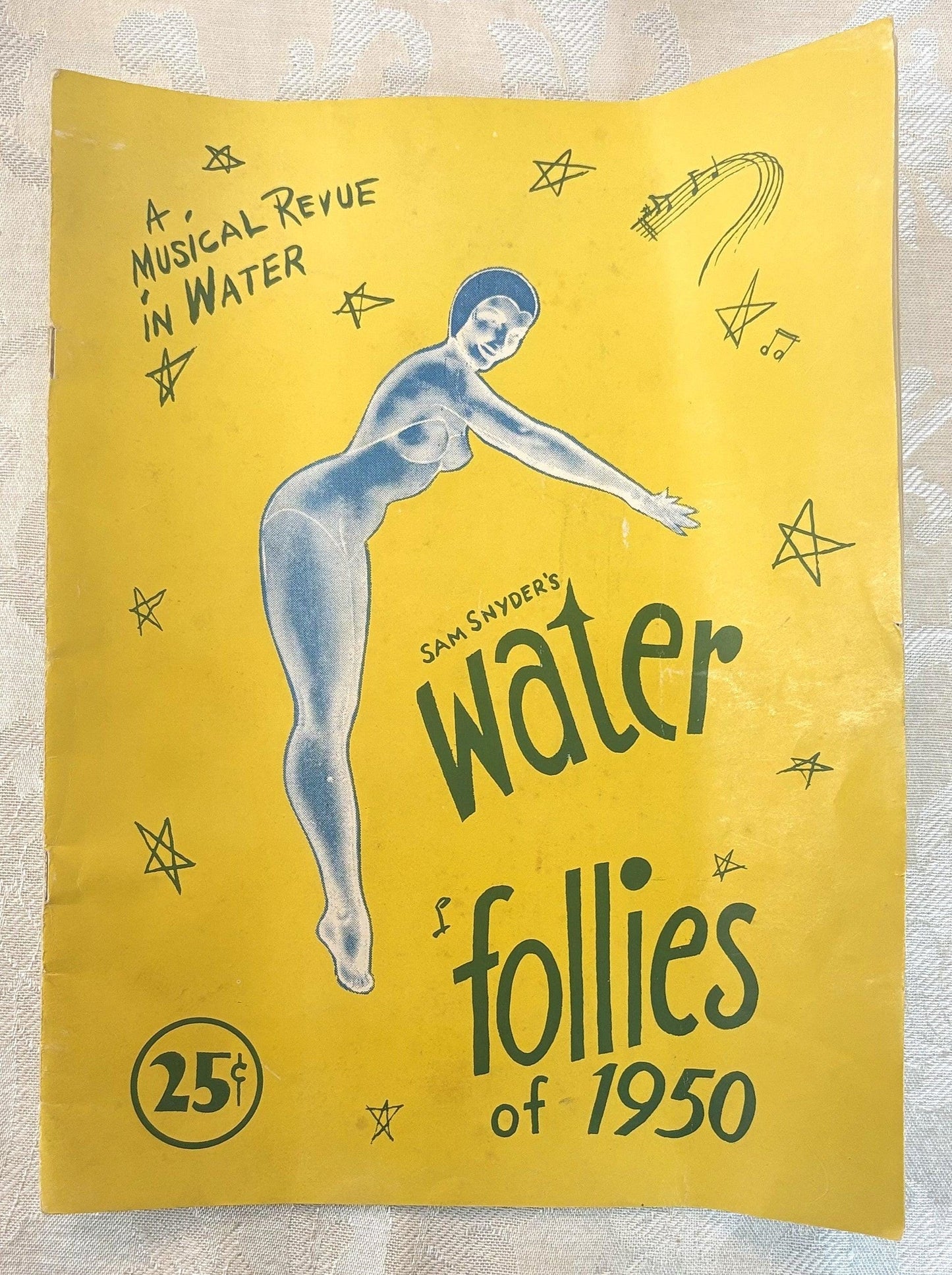 Vintage 1950 Sam Snyder's Water Follies Official Souvenir Program - Water Follies Souvenir Program Mid-Century Swimming Show Memorabilia