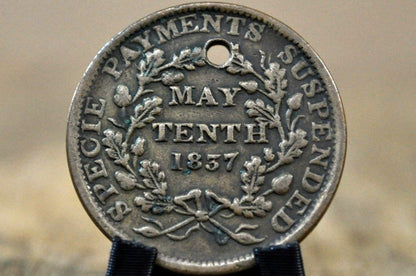 1837 Hard Times Token: Phoenix Rising "Substitute for Shin Plasters" - Hard Times Token Specie Payments Suspended May Tenth 1837