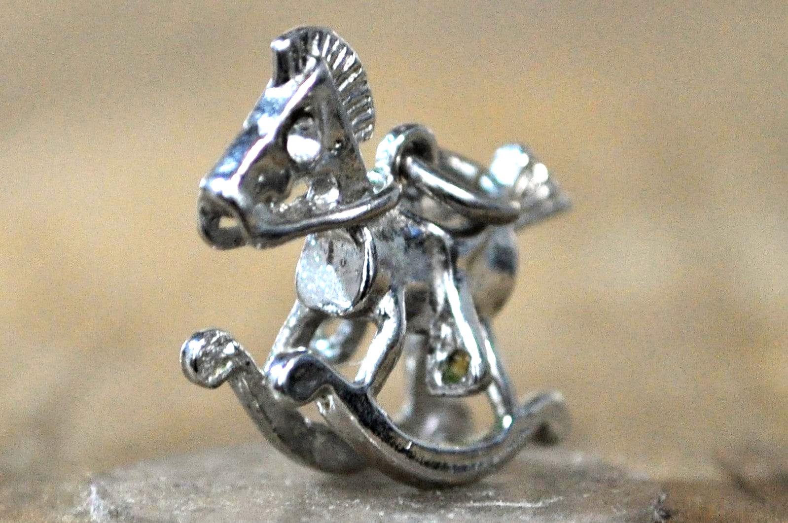 Retired James Avery Sterling Silver 3D Rocking Horse Charm – Detailed Miniature Rocking Horse Charm in Sterling Silver