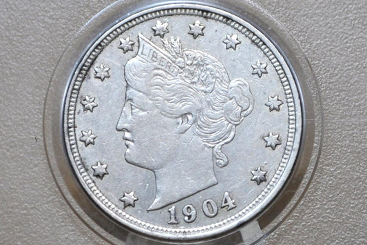 1904 Liberty Head Nickel - VG (Very Good) Condition - 1904 V Nickel - Liberty nickel 1904 Nickel