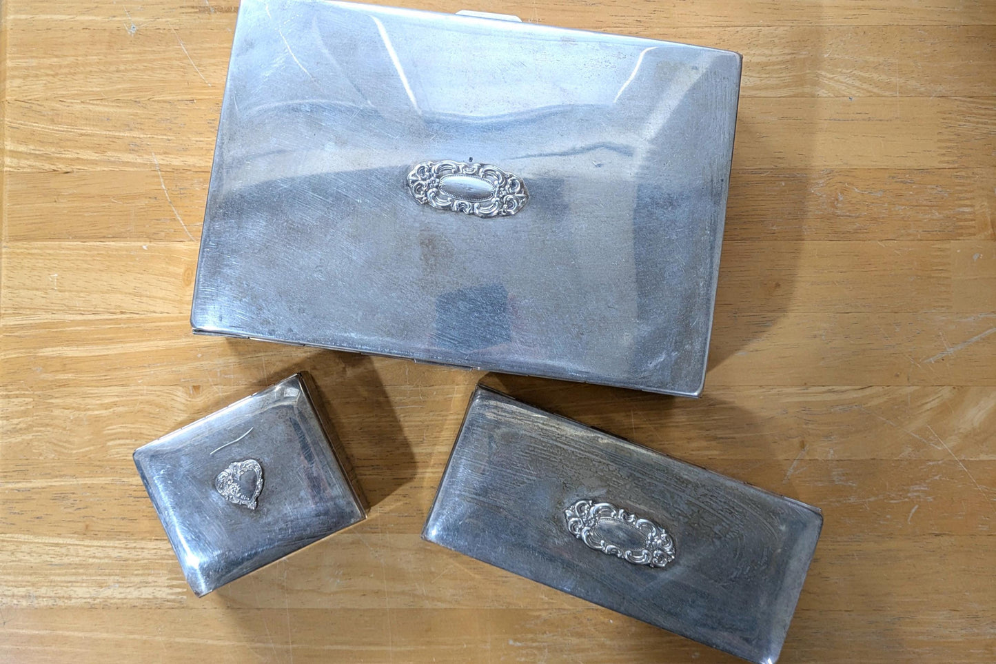 Towle Set of 3 Jewelry Boxes - Trinket Box - Treasure Chest - Small, Medium, Large - Measurements Seen in Photos