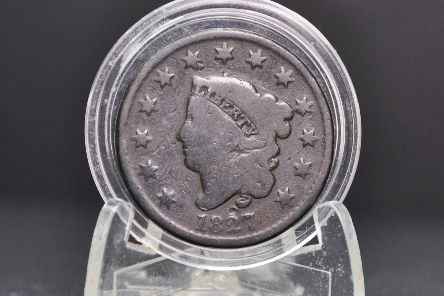1827 Matron Head Large Cent - VG (Very Good), Better Date! - 1827 Liberty Head Cent - 1827 US Large Cent - Matron Head 1816 to 1835