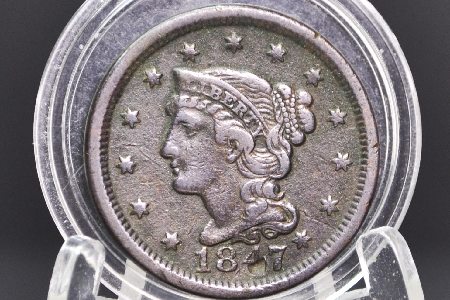 1847 Braided Hair Large Cent - Choose by Grade / Condition - 1847 Coronet Cent - 1847 US Large Cent - Braided Hair 1839 to 1857