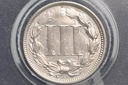 1865 Three Cent Nickel - Choose by Grade - Civil War Era Three-Cent 1865 3 Cent Coin - Nickel Composition