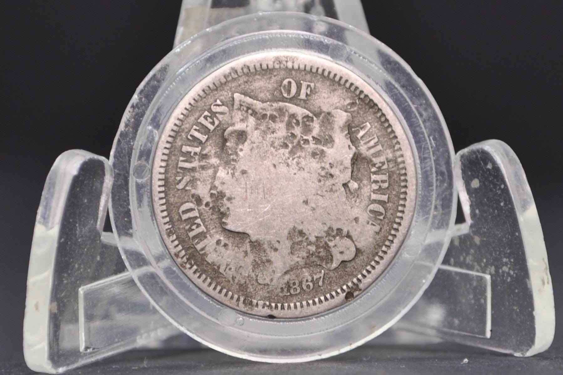 1867 Three Cent Nickel US Coin - Choose by Grade / Condition - Civil War Era - 3 Cent Nickel 1867