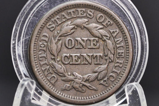 1846 Braided Hair Large Cent - VG (Very Good) Grade/Condition - 1846 Coronet Cent - 1846 US Large Cent - Braided Hair 1839 to 1857