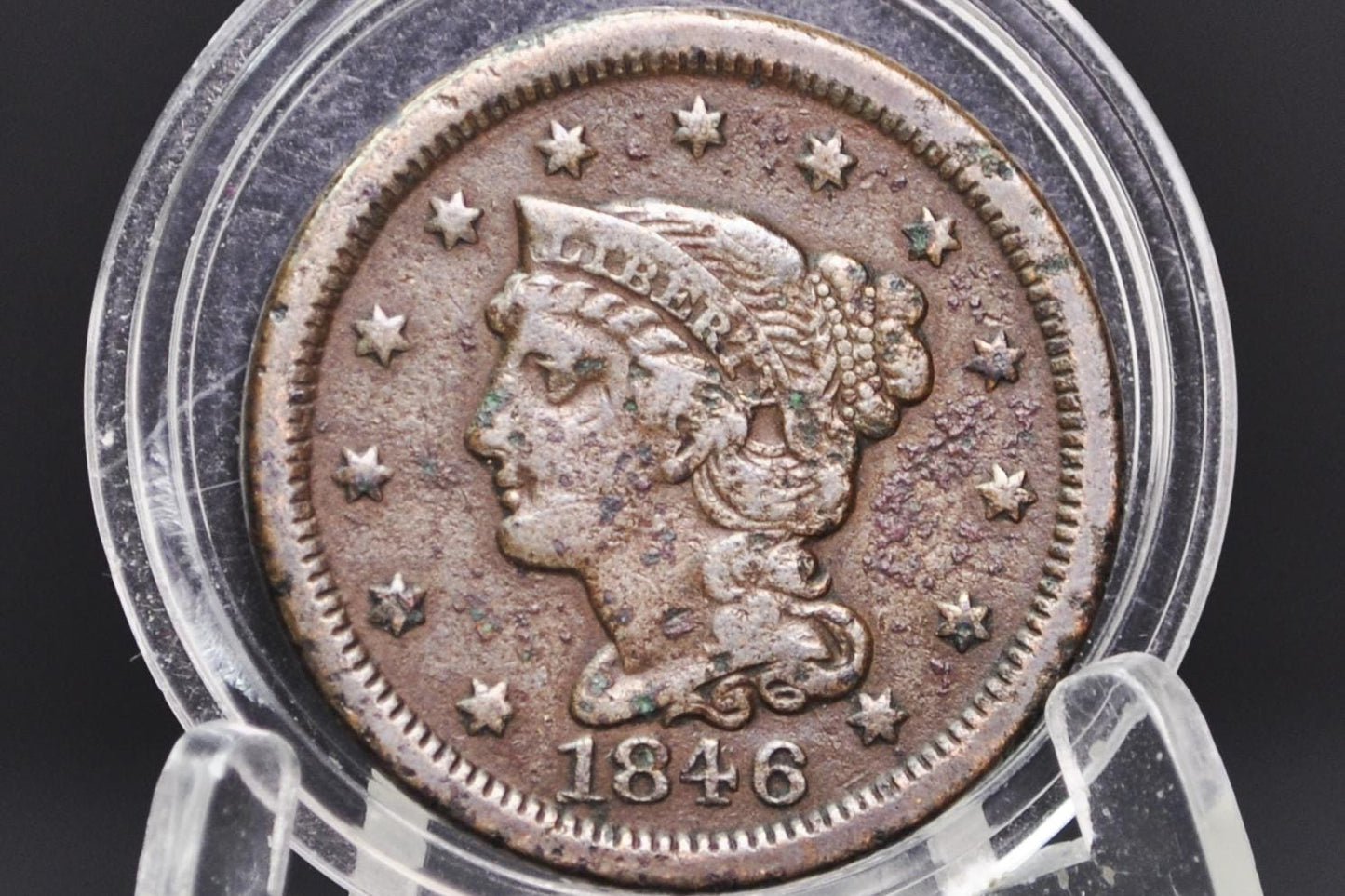 1846 Braided Hair Large Cent - VG (Very Good) Grade/Condition - 1846 Coronet Cent - 1846 US Large Cent - Braided Hair 1839 to 1857