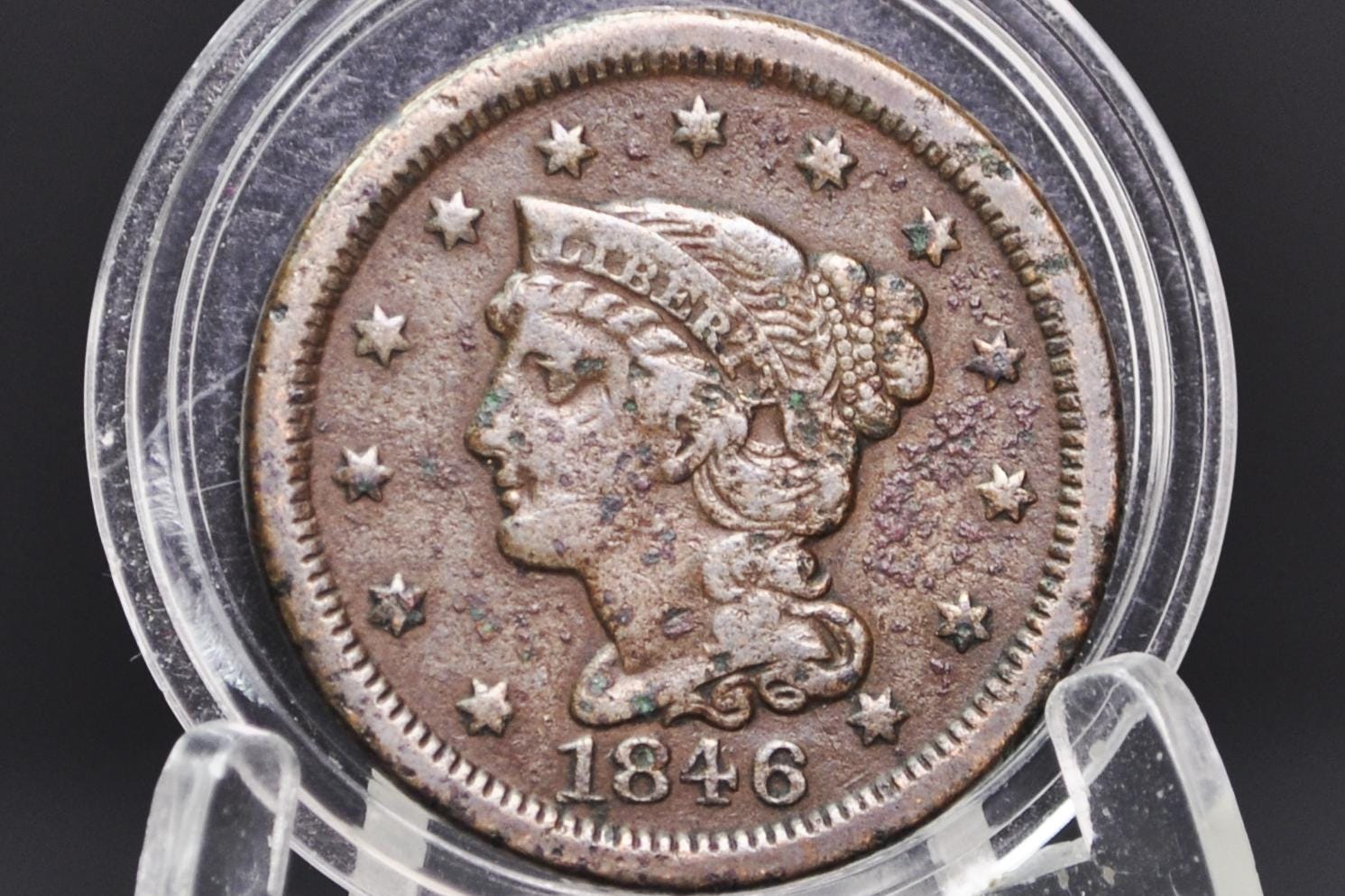 1846 Braided Hair Large Cent - VG (Very Good) Grade/Condition - 1846 Coronet Cent - 1846 US Large Cent - Braided Hair 1839 to 1857