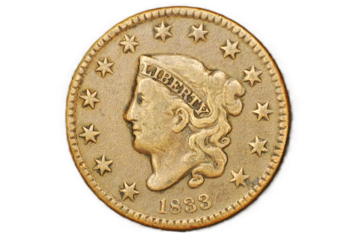 1833 Matron Head Large Cent - Choose by Coin / Grade - 1833 Liberty Head Cent - 1833 One Cent - Matron Head 1816 to 1835