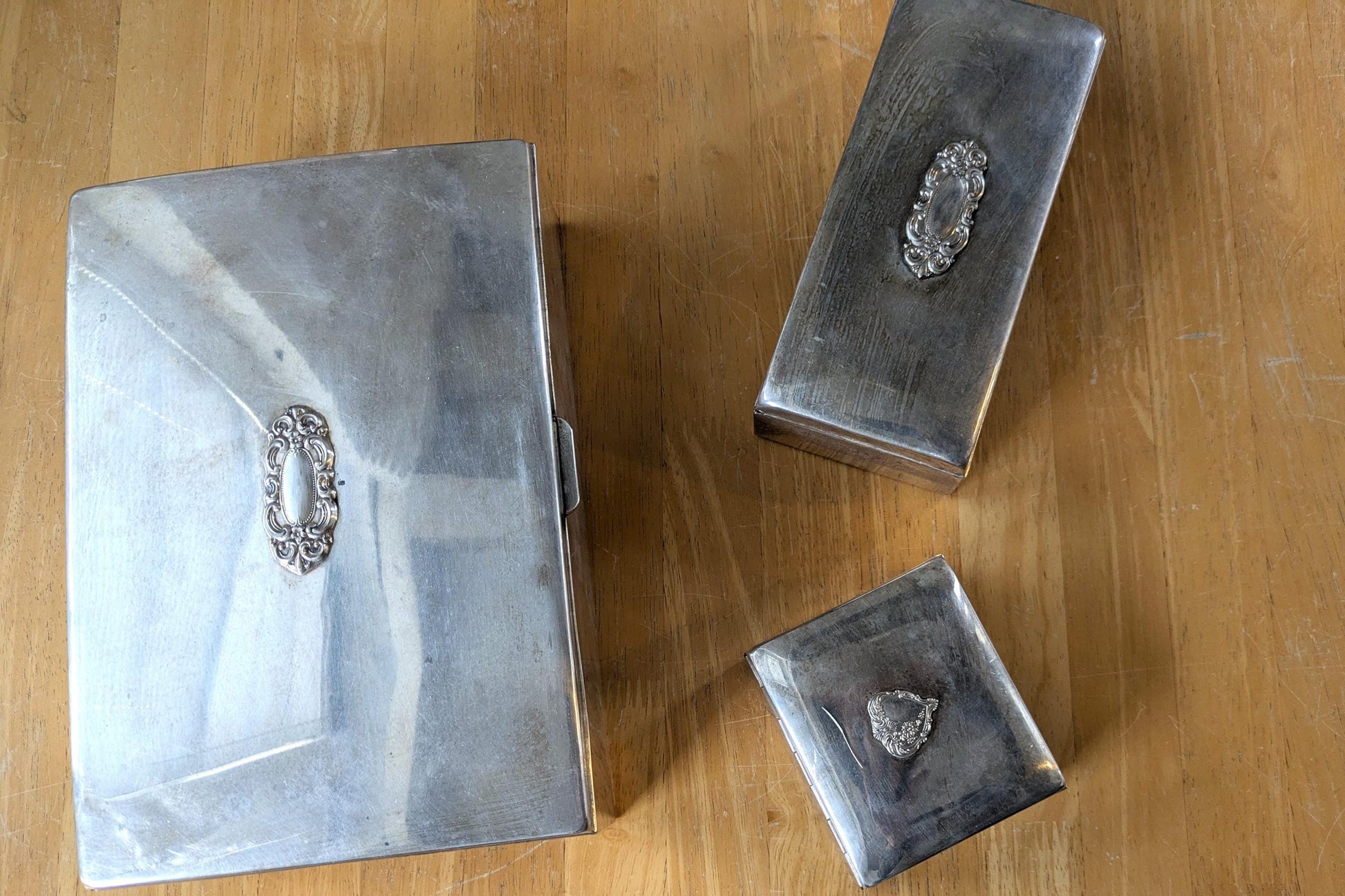 Towle Set of 3 Jewelry Boxes - Trinket Box - Treasure Chest - Small, Medium, Large - Measurements Seen in Photos
