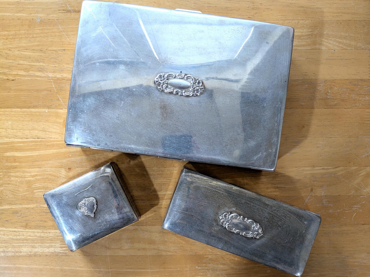 Towle Set of 3 Jewelry Boxes - Trinket Box - Treasure Chest - Small, Medium, Large - Measurements Seen in Photos