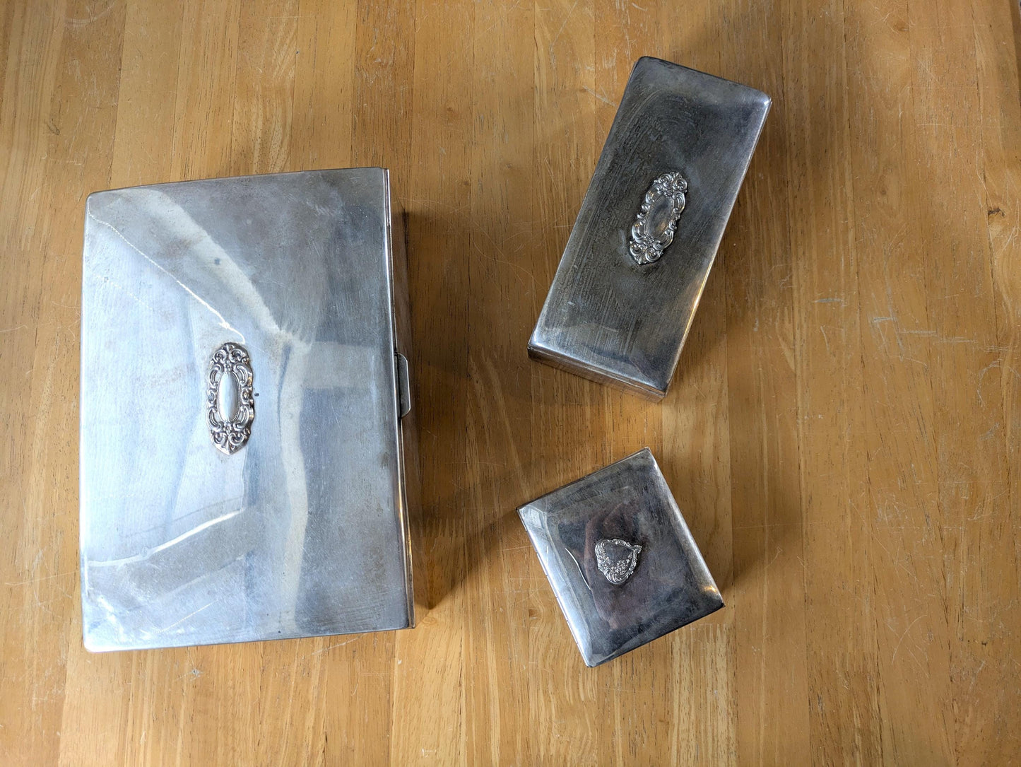 Towle Set of 3 Jewelry Boxes - Trinket Box - Treasure Chest - Small, Medium, Large - Measurements Seen in Photos