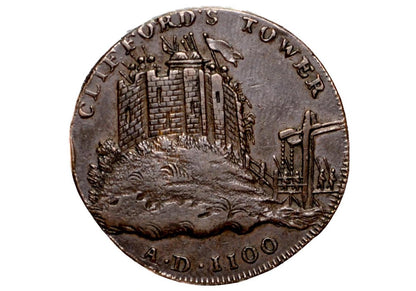 1795 York / Clifford Tower Halfpenny Token - High Grade - Condor Token 1795, Beautiful Design