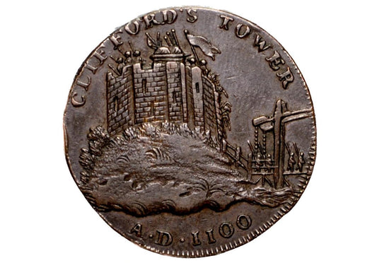 1795 York / Clifford Tower Halfpenny Token - High Grade - Condor Token 1795, Beautiful Design