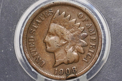 1908-S Indian Head Penny - Choose By Grade - Rare, Key Date - 1908 S Us One Penny - 1908 S Indian Head Cent 1908 S