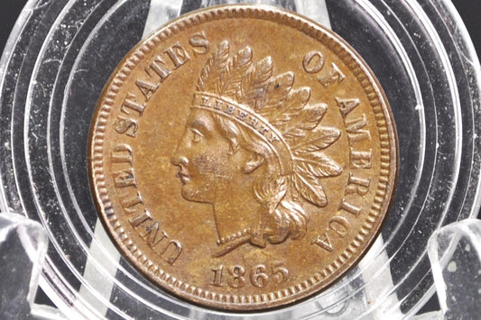 1865 Indian Head Penny - Choose by Grade - Civil War Era Coin - 1865 Cent US One Cent 1865 Indian Head Cent - Early Date