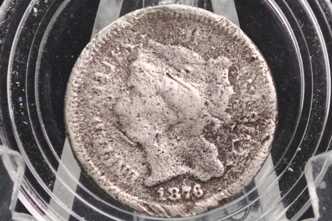 1876 Three Cent Nickel, Rarer Date - Choice XF Grade / Condition, Civil War Era 3 Cent Nickel 1876