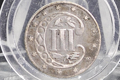 1860 Three Cent Silver US Coin - VF (Very Fine) Grade / Condition - 1860 3 Cent Trimes Silver 3 Cent Piece - Great Collection Piece