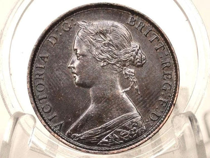1862 Great Britain Half Penny - UNC (Uncirculated) Grade/Condition - UK Penny 1862 England 1 Cent - Queen Victoria - Bronze, High Grade