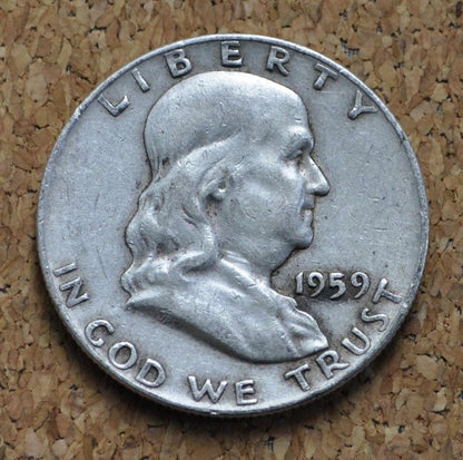 1959 Franklin Half Dollar P&D Mints - Circulated to BU, Choose by Grade and Mint - 1959 Silver Half Dollar 1959 D Franklin Half Dollar 1959P