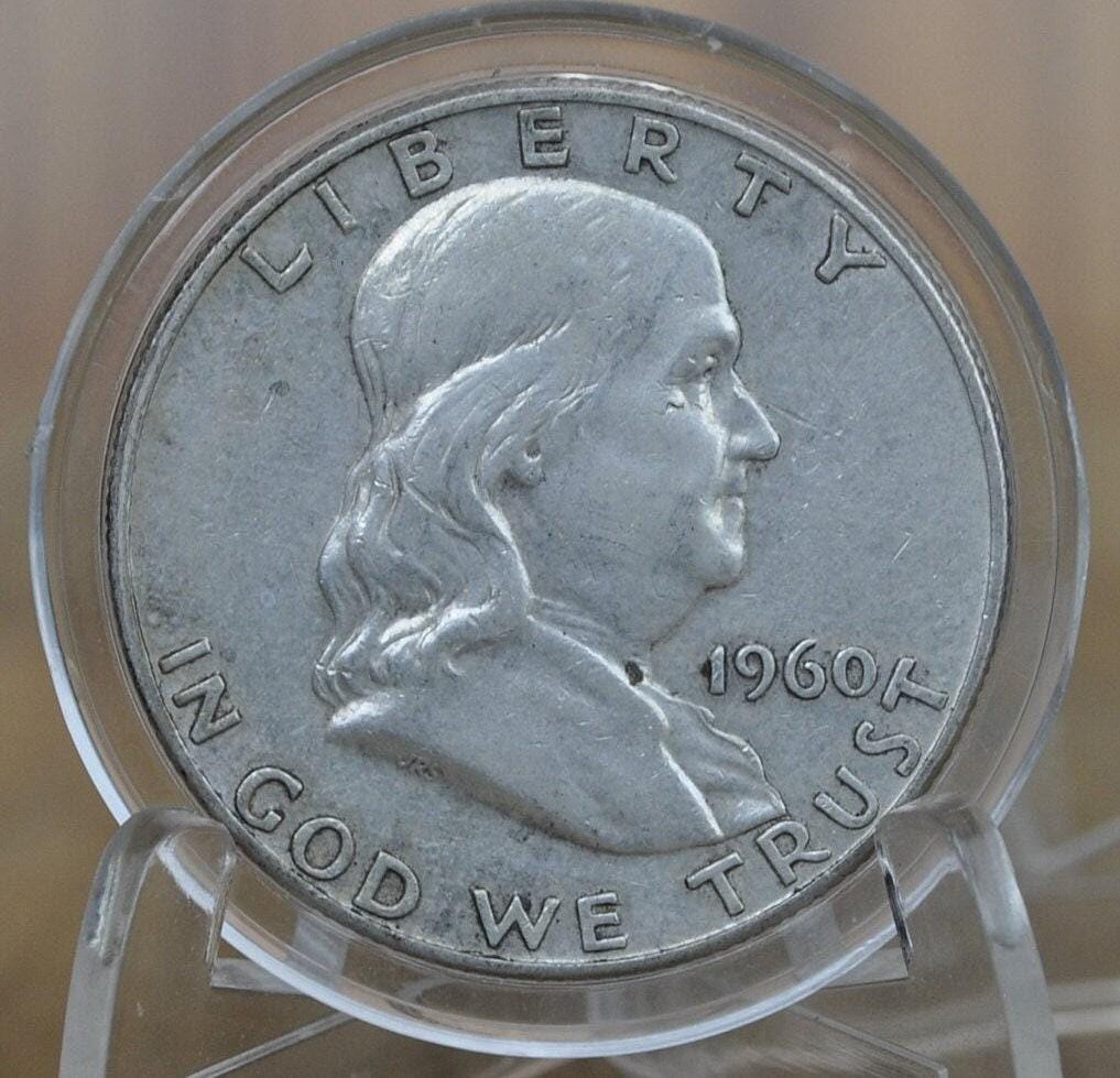 1960 P&D Franklin Silver Half Dollar - 1960 P Franklin Half Dollar 1960 D - Denver + Philadelphia Mints - 1960 Half Dollars