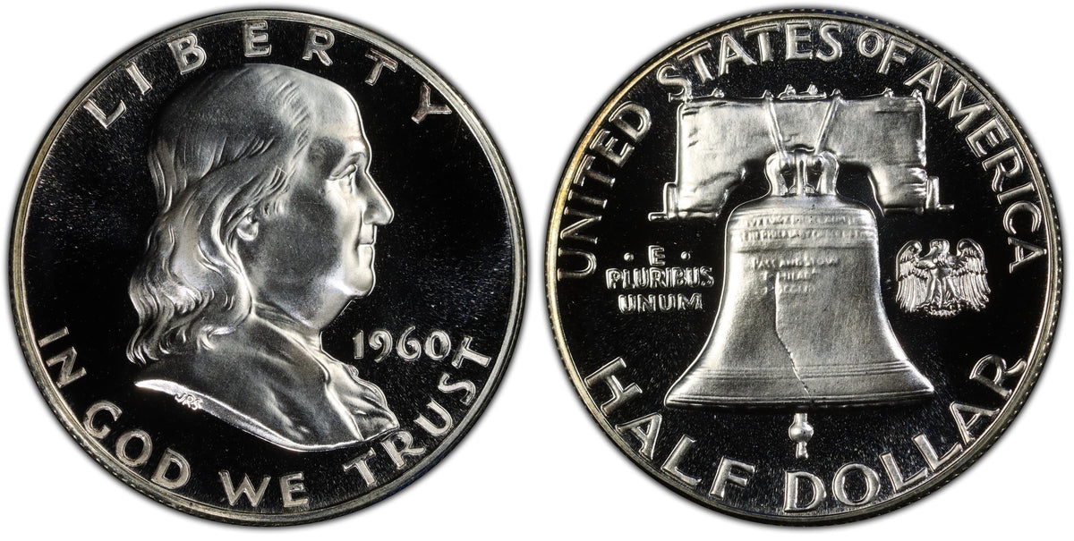 1960 P&D Franklin Silver Half Dollar - 1960 P Franklin Half Dollar 1960 D - Denver + Philadelphia Mints - 1960 Half Dollars