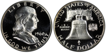 1960 P&D Franklin Silver Half Dollar - 1960 P Franklin Half Dollar 1960 D - Denver + Philadelphia Mints - 1960 Half Dollars
