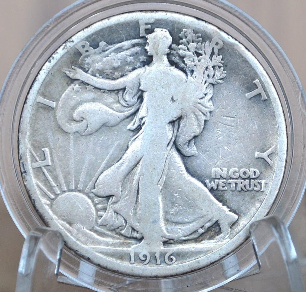 1916 Walking Liberty Silver Half Dollar - Choose by Grade - Key Date - Philadelphia Mint - 1916P WLH - Half Dollar 1916 Liberty Walking Half