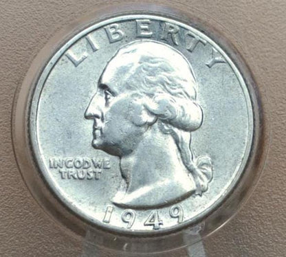 1949 D Washington Silver Quarter - Better Date - F-Xf Grades; Choose By Grade - Denver Mint - 1949 D Quarter - 1949 Washington Quarter