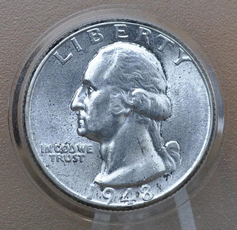 1948 PDS Washington Silver Quarter - San Francisco, Denver, Philadelphia Mints - 1948 Quarter 1948 D Washington 1948 S Silver Quarter