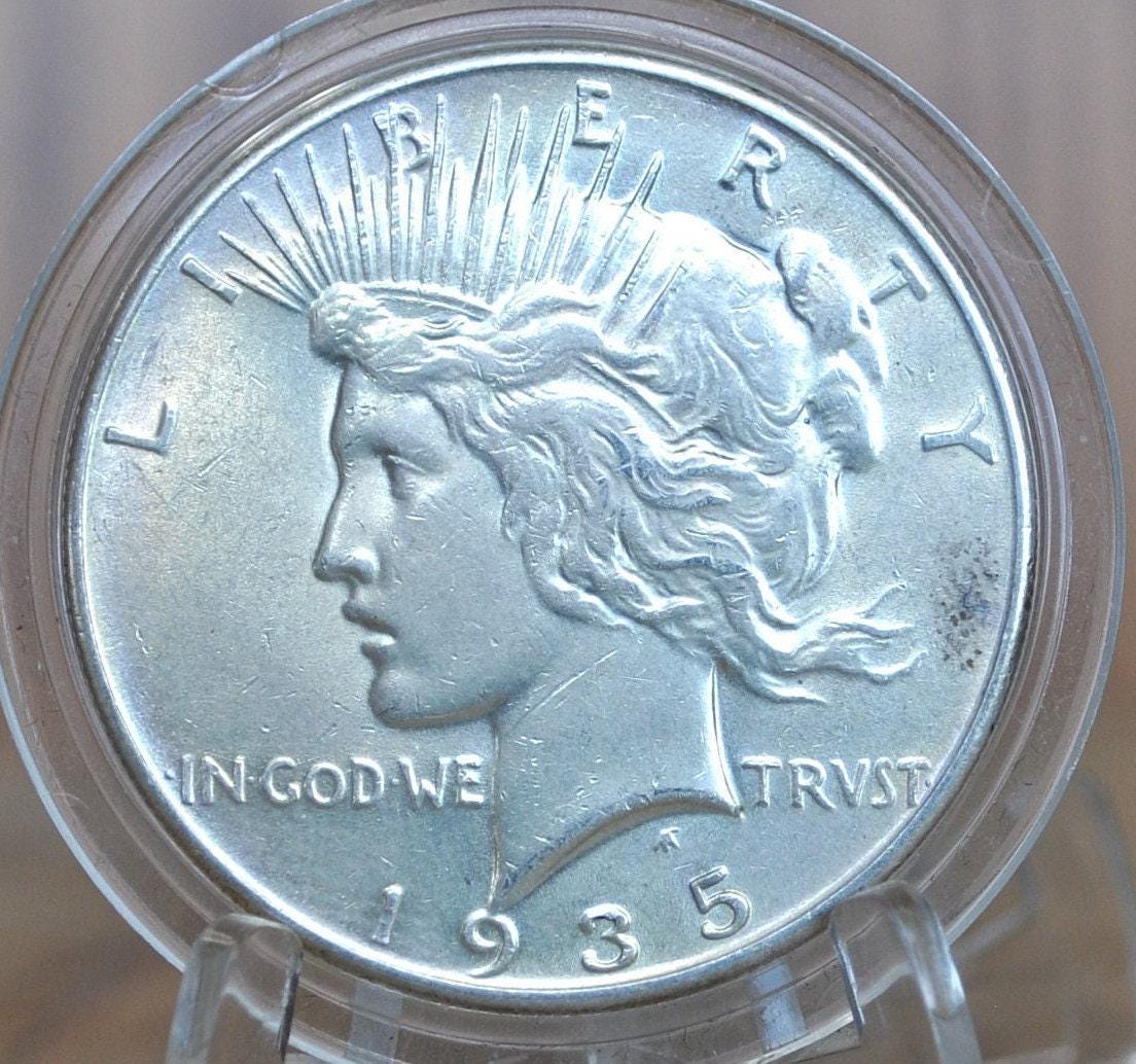 1935 Peace Silver Dollar - Choose by Grade - Philadelphia Mint - 1935 P Peace Dollar -Last Year Produced- 1935P Silver Dollar 1935