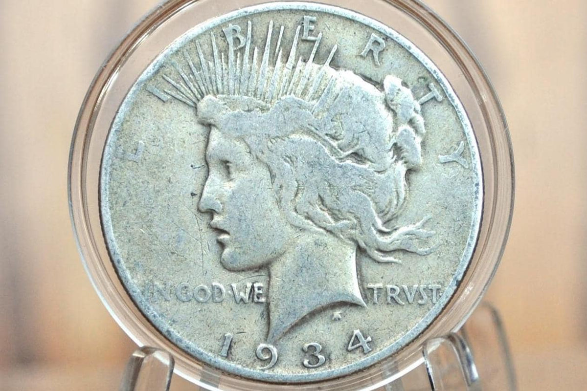 1934 Peace Dollar - Choose by Grade - 1934 P Peace Silver Dollar - Philadelphia Mint - Better Date & Mint Silver Dollar 1934 P
