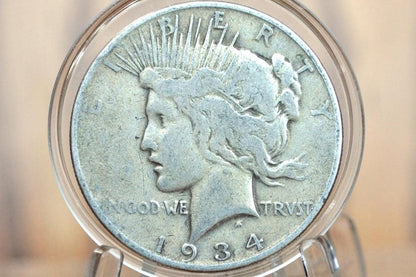 1934 Peace Dollar - Choose by Grade - 1934 P Peace Silver Dollar - Philadelphia Mint - Better Date & Mint Silver Dollar 1934 P