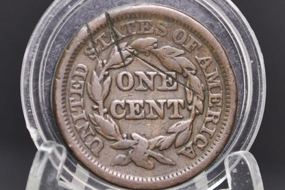 1846 Braided Hair Large Cent - VG (Very Good) Grade/Condition - 1846 Coronet Cent - 1846 US Large Cent - Braided Hair 1839 to 1857
