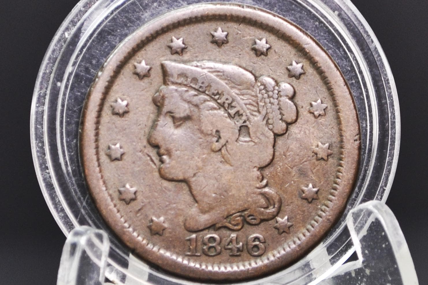 1846 Braided Hair Large Cent - VG (Very Good) Grade/Condition - 1846 Coronet Cent - 1846 US Large Cent - Braided Hair 1839 to 1857
