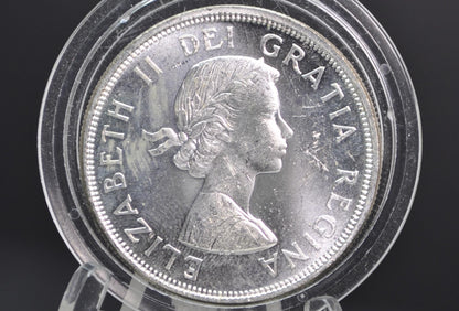 1964 Canadian Silver Dollar Prooflike Variety - 80% Silver - Charlottetown & Quebec Canadian Silver Dollar, Commemorative