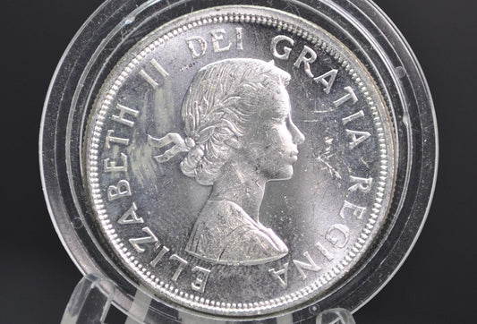 1964 Canadian Silver Dollar Prooflike Variety - 80% Silver - Charlottetown & Quebec Canadian Silver Dollar, Commemorative