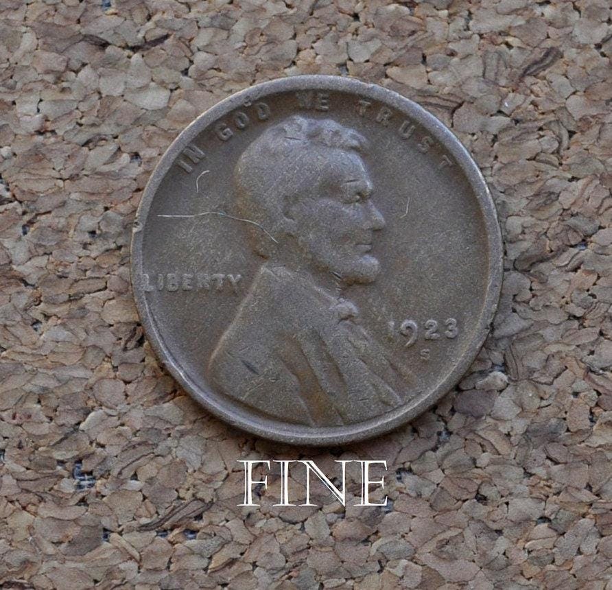 1923-S Wheat Penny - Choose by Grade - Good to Very Fine - San Francisco Mint - 1923 S Wheat Ear Cent - Better Date