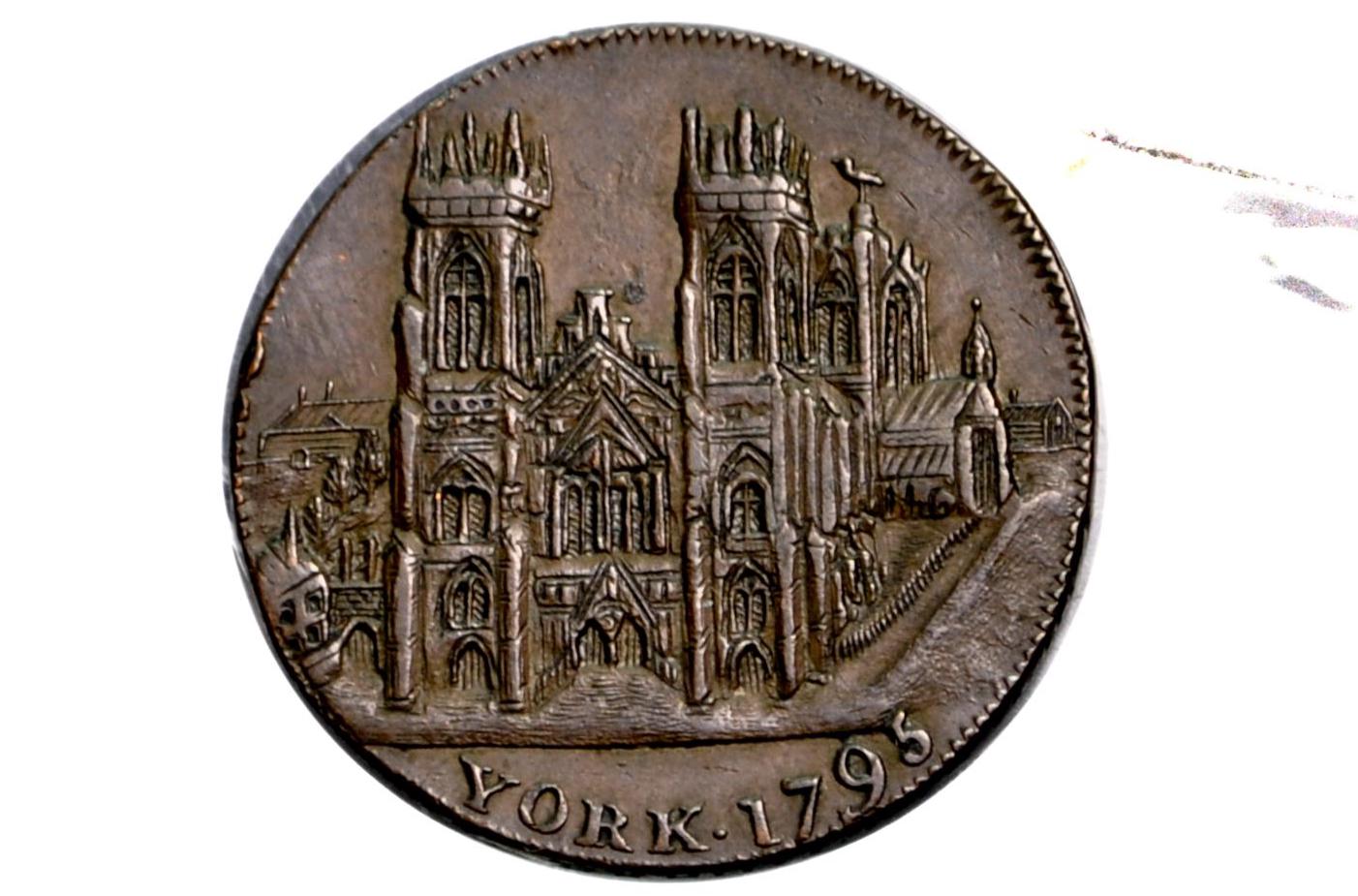 1795 York / Clifford Tower Halfpenny Token - High Grade - Condor Token 1795, Beautiful Design