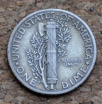 1939 Mercury Silver Dime - XF (Extremely Fine) - Great Detail - 1939P Mercury Head / 1939 P Liberty Head Dime - Winged Liberty Head 1939P