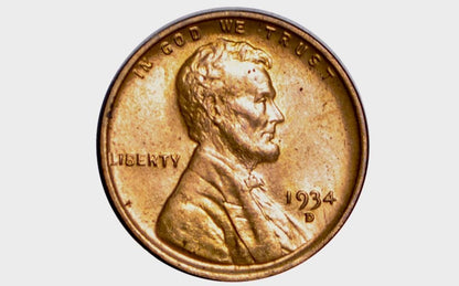 1934 Wheat Pennies, P&D Mints - Choose by Mint and Grade - 1934 Wheat Ear Cent 1934 D Wheat Back Penny 1934