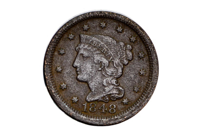 1848 Braided Hair Large Cent - Choose by Grade VG-VF - 1848 Coronet Cent - 1848 US Large Cent - Braided Hair 1839 to 1857