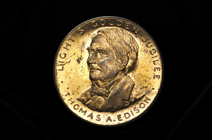1879-1929 Thomas A. Edison Lights Golden Jubilee - Thomas Edison "Dedicated To Better Vision" Commemorative Token