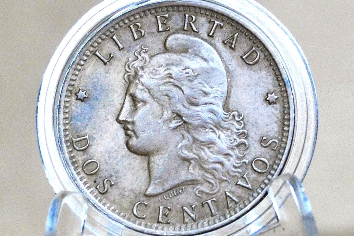 1893 Republic of Argentina Libertas Dos Centavos - AU - High Grade, Beautiful Coin - 1893 2 Centavos Argentina
