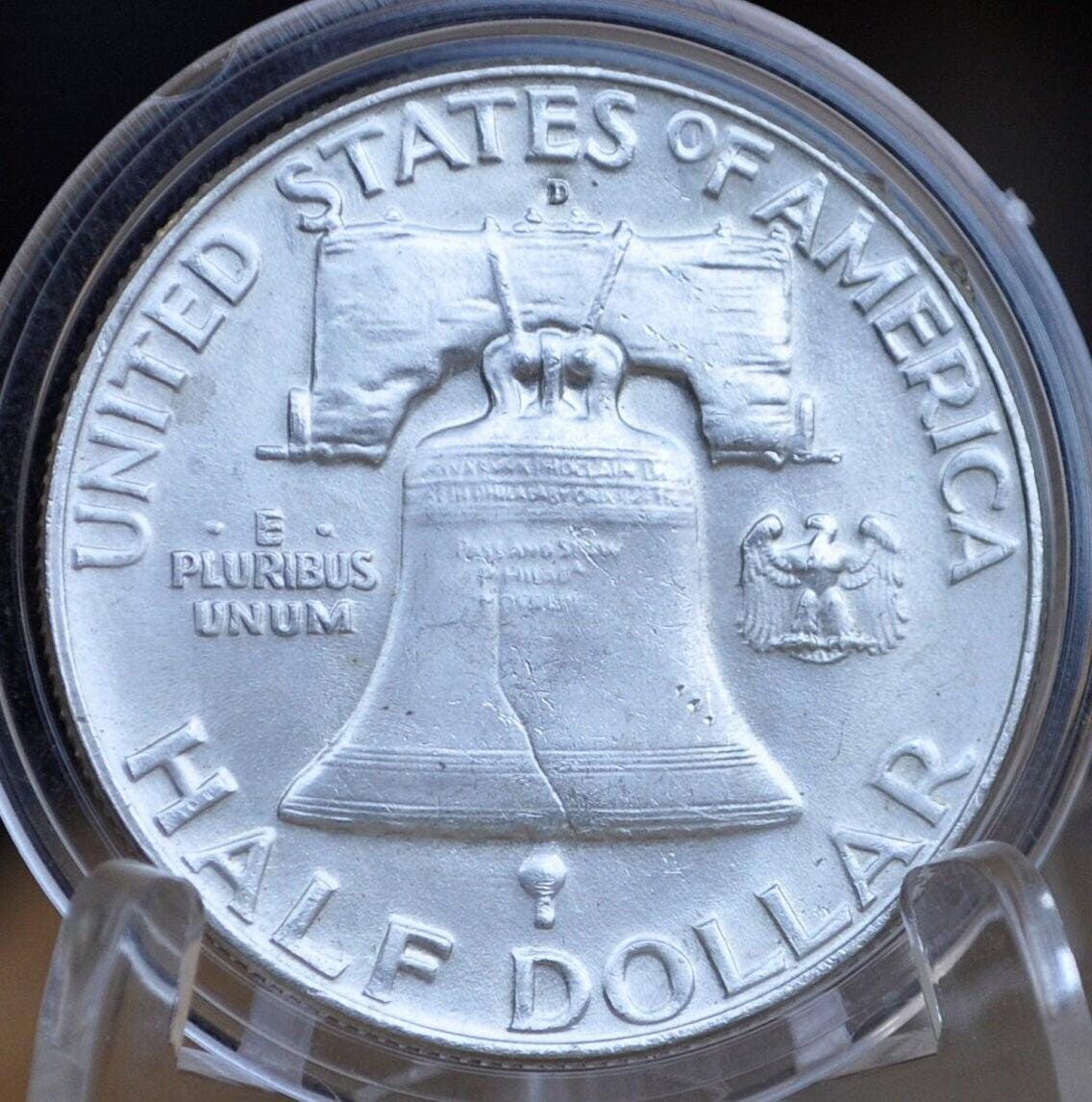 1960 P&D Franklin Silver Half Dollar - 1960 P Franklin Half Dollar 1960 D - Denver + Philadelphia Mints - 1960 Half Dollars