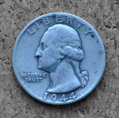 1944 S Washington Quarter - F-AU (Fine to About Uncirculated) Grades; Choose by grade - San Francisco Mint - Silver Quarter - 1944 S Quarter
