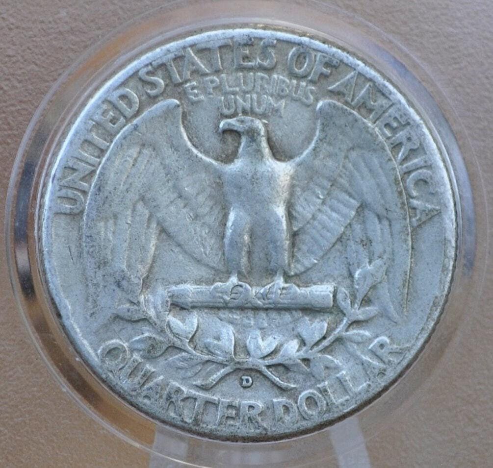 1949 D Washington Silver Quarter - Better Date - F-XF Grades; Choose by Grade - Denver Mint - 1949 D Quarter - 1949 Washington Quarter