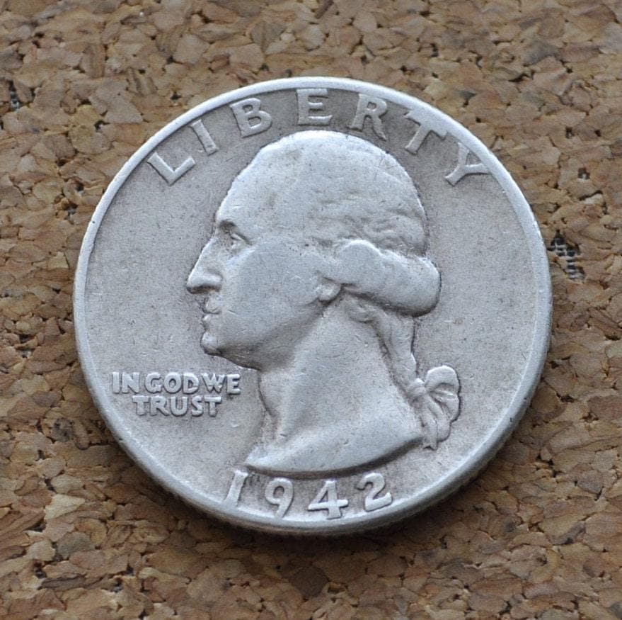 1942, P,D,S Washington Quarters - Choose by Grade & Mint - 1942-D Washington / 1942 S Washington Silver Quarter 1942D Quarter 1942