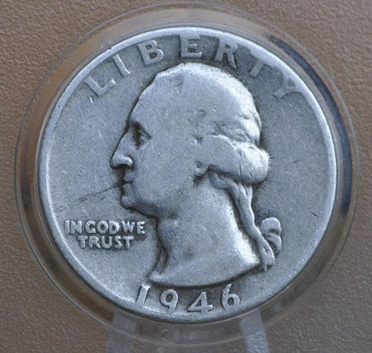 1946 D Washington Silver Quarter - VG-XF (Very Good to Extremely Fine) Grades; Choose by Grade - Denver Mint - Washington Quarter 1946 D