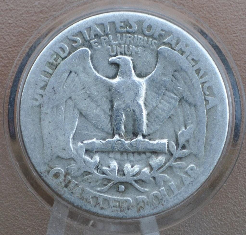 1946 D Washington Silver Quarter - VG-XF (Very Good to Extremely Fine) Grades; Choose by Grade - Denver Mint - Washington Quarter 1946 D